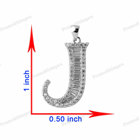 Pendentif initial J en argent sterling plaqué or avec moissanite, breloque lettre élégante et glacée, bijoux hip-hop personnalisés