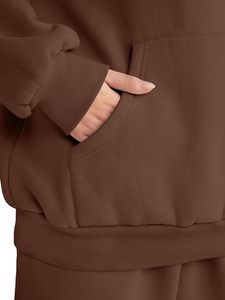 Conjunto de 2 Piezas para Mujer, Sudadera con Capucha y Pantalones Deportivos Holgados, Estilo Informal para Otoño, con Bolsillos - Product Image 3