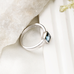 Précieux de haute qualité naturel Londres bleu topaze pierre précieuse 925 solide en argent Sterling à la main anneaux de mariage bijoux pour la vente en gros - Product Image 4