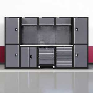 Steel <b>Garage</b> <b>Workbench</b> Cabinet System Modular Tool Storage Cabinet Set with Pegboard Drawers and Locking Storage - Product Image 2