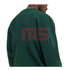 Cotton Blended Basics Oversized Sweatshirt Men <b>Thermal</b> <b>Fleece</b> Pullover Long Sleeve Plain Casual Streetwear For Winter - Product Image 3