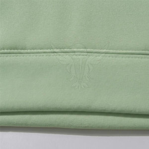 Sweat à capuche pour homme vert menthe uni avec poche kangourou, poignets côtelés, coupe décontractée, personnalisable OEM, vente en gros - Product Image 4