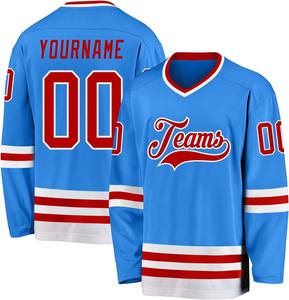 Camisetas de hockey sobre hielo personalizadas Premium, venta al por mayor, logotipo bordado profesional, aparejos, diseño de sarga, nombre y número de jugador, uniformes - Product Image 3