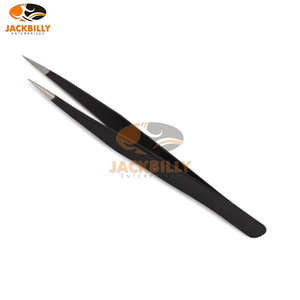 Pinces à épiler de précision en acier inoxydable à pointe inclinée de qualité supérieure Étiquette privée personnalisée Jackbilly Enterprises - Product Image 2