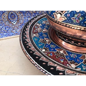 Pichet turc incrusté à la main avec assiette, décor de cuisine fait à la main, aiguière sculptée, décor unique en cuivre, pichet sculpté décoratif - Product Image 2