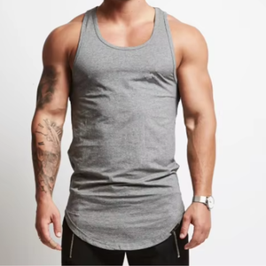 Chaleco ajustado de bajo precio para hombre, Camisetas interiores informales elásticas, camiseta sin mangas de diseño personalizado para entrenamiento, Fitness, culturismo, transpirable - Product Image 2