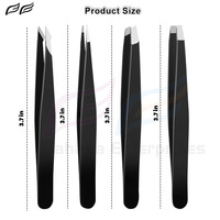 Ensemble de 4 pinces à épiler professionnelles de haute qualité en acier inoxydable, pointe fine, approuvé CE ISO, outil de beauté durable pour