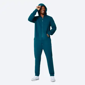 Men Teddy Fleece Onesie Sleep Lounge Adult Sleepwear One Piece Pyjamas Male Jumpsuits Hooded Onesie