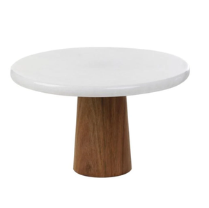 Soporte de pastel de mármol Base de madera Suministro de fábrica Estándar Elegante para soporte de pastel de mesa a bajo precio Tamaño personalizado - Product Image 1