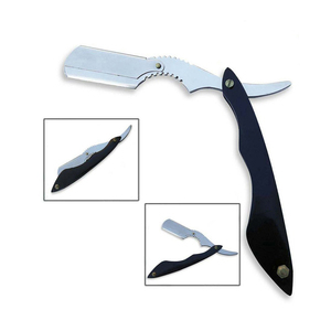 Rasoir de barbier professionnel à bord droit de haute qualité Shavette manuelle à lame unique avec logo personnalisé manche en bois utilisation en salon - Product Image 4