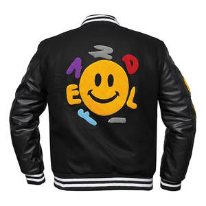 Chaqueta Varsity Clásica para Hombre 2026, Mangas en Contraste, Cuello Acanalado, Chaqueta Urbana - Product Image 2