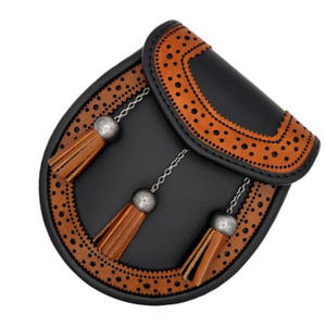 สปอร์ตสปอรันแบบดั้งเดิมลายสก็อตปักมีสไตล์พร้อมพู่ที่เหมาะสำหรับสวมใส่ทางการผ้าตาหมากรุกสปอร์ต - Product Image 2