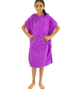 Extra Large Thick Cotton <b>Poncho</b> Beach <b>Towel</b> with Embroidered Hood Youth Surf Robe for Boys and <b>Girls</b> for Autumn Season - Product Image 4