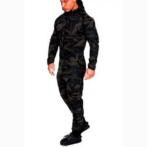 Tenues athlétiques actives à fermeture éclair complète Survêtement de jogging pour hommes Vente à chaud de survêtements d'entraînement de couleur unie en gros - Product Image 3