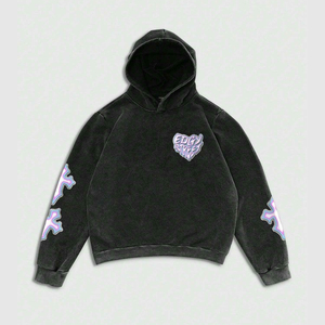 Sudadera con capucha con estampado de diamantes de imitación DTG DTF personalizada, ropa de calle de gran tamaño, sudadera de moda para hombres y mujeres, ropa informal - Product Image 1