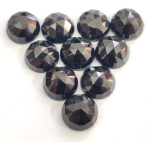 Rose spinelle noire naturelle coupée ronde 6mm à facettes-spinelle noire lâche coupe rose ronde de qualité supérieure - Product Image 2