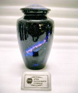 Urne funéraire en métal gravée en émail galaxie magnifique, en laiton/aluminium, pour adultes, cendres funéraires humaines - Product Image 3