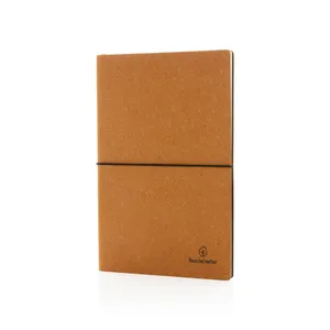 <b>A5</b> GRS Sustainable Notebook with Recycled Leather Cover Eco-Friendly Merchandising Product - Product Image 2