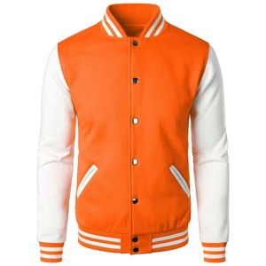 Wholesale Custom Embroidery <b>Thin</b> Stand Collar Varsity <b>Jacket</b> Polyester Sleeves Baseball Style High Quality Winter <b>Jacket</b> for <b>Men</b> - Product Image 1