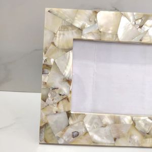 Marco de fotos de estilo náutico de lujo hecho a mano con incrustaciones de nácar decoración de pared de concha de mar y decoración de pared de mesa ágata - Product Image 6