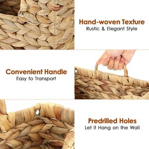 ชั้นวางนิตยสารติดผนังผ้าใยสังเคราะห์พร้อมที่จับตะกร้าแขวนสำหรับใส่หนังสือและไฟล์ที่เก็บของในบ้านสำนักงาน - Product Image 6