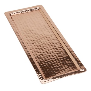 Plateau rond en cuivre martelé, qualité supérieure, plateau de designer, taille personnalisée, vente en gros, nouveau plateau de service en cuivre - Product Image 5