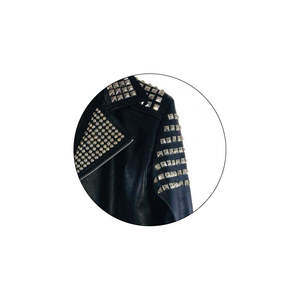 Blousons en cuir punk pour hommes, en toile respirante, pour l'hiver, vente en gros à prix réduit, personnalisables avec logo frontal, style vintage - Product Image 4