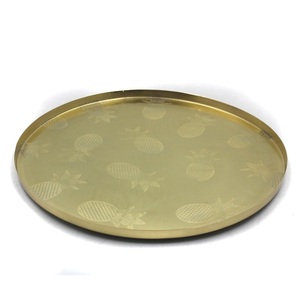 <b>Dinner</b> Ware Iron Round Plate With Silver Color Vintage Style Serving <b>Tray</b> For Home Kitchen & Table Top Decoration - Product Image 3