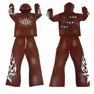 2025 chándales de alta calidad para adultos para hombres Sun Faded Screen Print Rhinestones transpirables chándal - Product Image 1