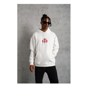 Sweat-shirts et pulls à capuche unisexes pour hommes avec impression en relief brodée, teinture unie, 100% coton molletonné, streetwear écologique - Product Image 4
