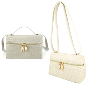 GORFIA Borsa a mano in pelle intrecciata da donna, Borsa a secchiello intrecciata, Grande capacità, Borsa tote con manico superiore, Borse da spiaggia estive, Borsa a tracolla alla moda - Product Image 6