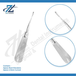 Elevador de raíz Dental 2,5mm curvo alemán de alta calidad de acero inoxidable elevador de extracción Dental fabricante de dientes Pakistán - Product Image 3