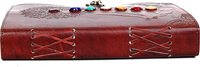 Journal en cuir à couverture rigide avec pierres des sept chakras Bouddha, reliure cousue, bordure déchirée, pour la méditation et l'auto-soin, cadeau idéal (vente en gros)