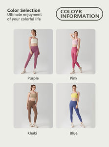 ชุดออกกำลังกายโยคะคุณภาพสูงแบรนด์ใหม่ปี 2025 คอทรงยู เอวสูง ผ้าสองสีลายสก็อต ผสมสแปนเด็กซ์/โพลีเอสเตอร์ ระบายอากาศได้ดี - Product Image 2