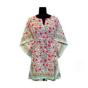 Caftan indien imprimé en coton doux et respirant pour femmes confortable et élégant pour HomeWear en vente en gros - Product Image 3