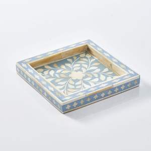 Bandeja de servicio con incrustaciones de hueso hecha a mano para comida de desayuno Bandeja de madera elegante de HF CRAFTS - Product Image 3