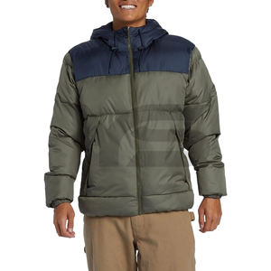 Vente en gros Veste bouffante en coton avec logo personnalisé pour hommes, imperméable, conception OEM, pour l'hiver Vêtements d'extérieur Veste à bulles chaude en duvet de canard - Product Image 1