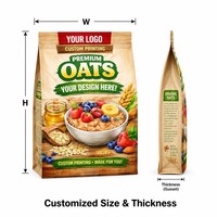 Sachet Doypack Personnalisé en BOPP Qualité Alimentaire avec Fermeture Zip Refermable pour Avoine et Céréales de Petit-Déjeuner