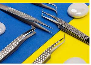 Pince à cils en acier inoxydable enduit de couleur fantaisie pour femmes accessoires de beauté de maquillage de pointe de fibre - Product Image 5