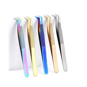 Pinzas profesionales para pestañas a bajo precio, herramientas de belleza de alta calidad, pinzas para pestañas, el mejor agarre, pinzas para pestañas, color beige - Product Image 1