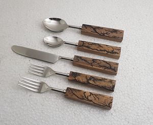 Cubiertos Ecológicos de Acero Inoxidable con Mango de Terrazo, Juego de Cubiertos de Grado Alimenticio para Hogar, Hotel, Restaurante, Vajilla - Product Image 6