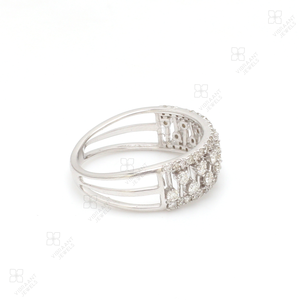 แหวนแต่งงานประดับเพชรธรรมชาติ18K 14K ดีไซน์คลาสสิกแหวนหมั้นสีขาวทองแหวนขอแต่งงานอินเทรนด์เครื่องประดับขายส่ง - Product Image 4