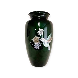 Modern <b>Red</b> Rose Design Metal Cremation Urn with Silver Floral Accent for Adult Ashes Memorial - Product Image 5