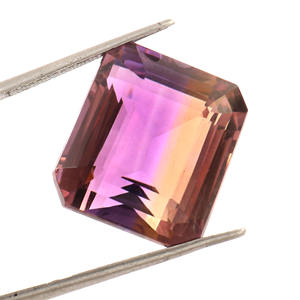 28,7 quilates calidad AAA ametrino Natural Octágono corte esmeralda piedra preciosa de cuarzo suelta de Brasil para la fabricación de joyas tarifa al por mayor - Product Image 1