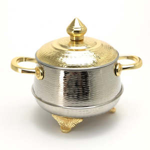 Réchauffeur de nourriture en métal couleur or et argent en acier inoxydable avec récipient de stockage de nourriture poli miroir Hotpot et autres fournitures - Product Image 5