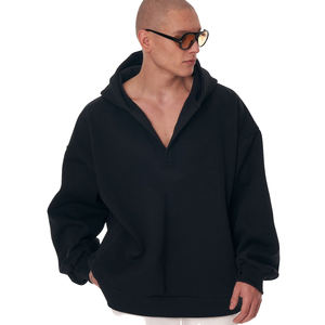 เสื้อฮู้ดคอวีผู้ชายสำหรับฤดูหนาว ผ้าฝ้าย/ผ้าขนแกะใยไผ่ ถักลาย พิมพ์โลโก้ด้วยเทคนิคซิลค์สกรีน ปรับแต่งได้ สไตล์สตรีทแวร์ - Product Image 2