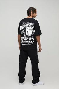 OEM เสื้อยืดคอกลมพิมพ์ลายการ์ตูนเอสเปรสโซสีดำขนาดใหญ่ออกแบบได้ตามต้องการ - Product Image 3