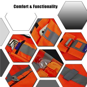 Venta al por mayor de alta visibilidad reflectante hombres chaleco 5 dimensiones bolsillo malla transpirable alta visibilidad ropa de trabajo para la construcción y la seguridad - Product Image 6