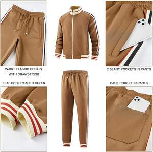 Chándal de invierno de 2 piezas de alta calidad unisex, chándal con cremallera de diseño personalizado con logotipo impreso, precio al por mayor - Product Image 5