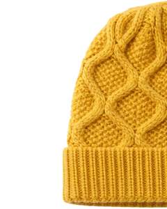 Gorro de Punto Personalizado de Invierno, Color Amarillo Mostaza, Tejido de Cable, Puño Acanalado, Cálido, Suave, Mezcla de Lana Acrílica, Unisex, Venta al por Mayor - Product Image 2